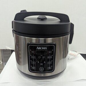 Aroma 20-Cup Digital Rice & Multi Cooker – Stainless Steel, 5 Settings, 700W
